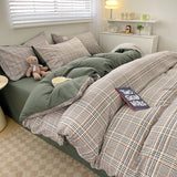 Nordic Plaid Pattern Wash Cotton Bedding Sets